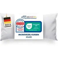 AM Qualitätsmatratzen DormiGood Premium microvezel kussen 40x80 - Made in Germany - Anti-allergeen kussen met hoogwaardige Sensofill-vulling - OEKO TEX-gecertificeerd Pillow met kussensloop van 100% katoen