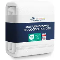 AM Qualitätsmatratzen Hoogwaardige Organic-Cotton Matrashoes 120x200cm met ritssluiting - 20 cm Kernhoogte - Allergeen vrij - Wasbaar op 60 graden - 4-zijdige ritssluiting - 120x200