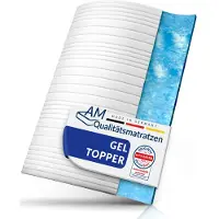 AM Qualitätsmatratzen Gelschuim Topper 180x220cm (SG50) - Hoogte 6 cm - Ademende en wasbare tijk - Kwaliteit Made in Germany - Memory foam mattress topper 180 x 220 - Voor Matras en Boxspringbed