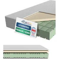 AM Qualitätsmatratzen - Premium latex matras 120x200cm - Gemiddeld (H2) - Hoogwaardig matras met 4cm latex deklaag - 23cm hoogte - Made in Germany