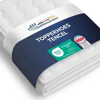 AM Qualitätsmatratzen Lyocell topper 150 x 210 cm hoes 4-6 cm kernhoogte - Made in Germany & OEKO-TEX-keurmerk - Allergisch topperhoes cm met anti-roest onderkant & 4-zijdige ritssluiting