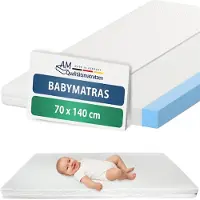 AM Qualitätsmatratzen Babymatras 70 x 140 cm Comfort - Made in Germany - Geschikt als kindermatras tot 5 jaar - Hoogwaardig en getest Comfortschuim met stevige randen - 70x140 cm - DormiGood