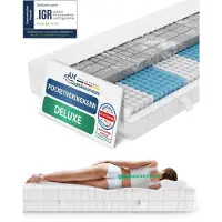 AM Qualitätsmatratzen 3D Deluxe pocketveringmatras 180 x 200 cm H3 24cm - Made in Germany & OEKO TEX-gecertificeerd - Ergonomisch matras met Lyocell-hoes - 7-zone pocketveringmatras