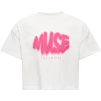 ONLY KIDS GIRL T-shirt wit/roze Meisjes Katoen Ronde hals Printopdruk - maat 110/116