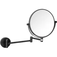Sapho X-Round Black Wandgemonteerde scheerspiegel, Ø20cm, dubbelzijdig, mat zwart