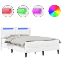 vidaXL Bedframe met matras Wit 120 x 190 cm Kunstleer
