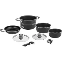 Brunner Popote Flavor Camping Pannenset - ø 22 - 8 Delig - Stapelbaar - Roestvrij Staal - PFOA vrij