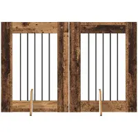 Syfax Opvouwbaar hondenhek met standaards 2 st Oud hout 120,5 cm
