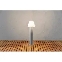 Konstsmide 7272-302 Barletta Staande buitenlamp Spaarlamp E27 18 W Acrylglas mat, Grijs
