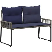 vidaXL Tuinbank 2 -Seater 4 st 110 x 59 x 82 cm poly rattan
