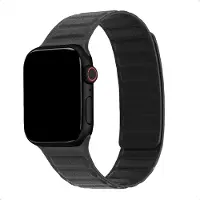 Accezz Magnetisch echt lederen bandje voor de Apple Watch | 38/40/41/42 mm - Zwart