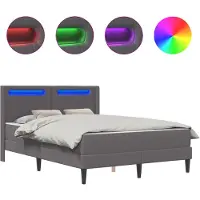 vidaXL Bedframe met matras Grijs 120 x 200 cm Kunstleer