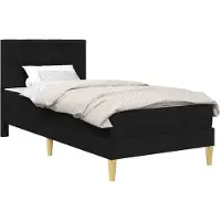 vidaXL Bedframe met matras met hoofdeinde Zwart 80 x 200 cm Stof