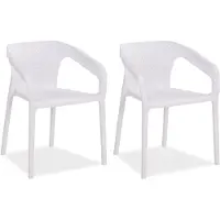 Homestyle4u Tuinstoelen - Set van 2 - Stapelstoelen - Kunststof - Wit