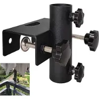 OEM Parasolhouder voor zware lasten - Klem voor terrassen - Beugel voor tuinhuizen - Diameter 23-38 mm - zwart