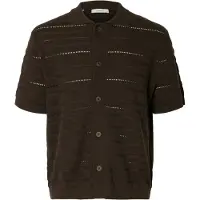 Selected Gebreid vest 'SLHPALLE' donkerbruin
