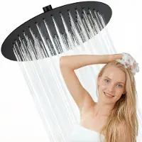 Auralum Max Regendouchekop - Ø 20 cm - RVS - Douchekop - Regendouche - Handdouche - Hoge druk - Roestvrij Staal - Wellness - Spa - Zwart