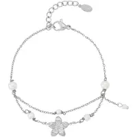 Yehwang Goudlief Dubbele moeite bloem armband - Zilverkleur - Roestvrij staal - Verkleurt niet - Cadeau - Goudlief.nl