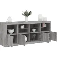 vidaXL Dressoir met LED-verlichting 163x37x67 cm grijs sonoma eiken