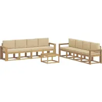 vidaXL Buiten bank set 9 st Wit en Beige