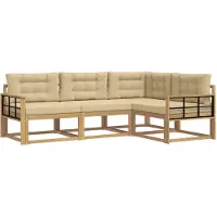 vidaXL Buiten bank set 3 st Wit en Beige Polyester