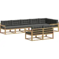 vidaXL Buiten bank set 6 st Wit en antracietkleurig Polyester