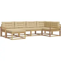 vidaXL Buiten bank set 5 st Wit en Beige Polyester