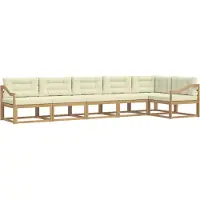 vidaXL Buiten bank set 4 st Wit en crèmekleurig Polyester