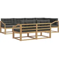 vidaXL Buiten bank set 6 pcs Wit en antracietkleurig Polyester
