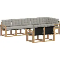 vidaXL Buiten bank set 8 st Wit en Lichtgrijs