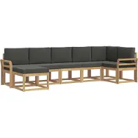 vidaXL Buiten bank set 7 st Wit en antracietkleurig Polyester