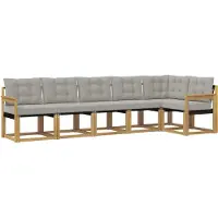 vidaXL Buiten bank set 6 st Wit en Lichtgrijs