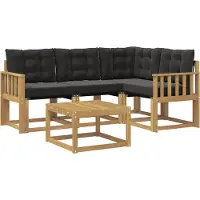 vidaXL Buiten bank set 5 st Wit en zwart
