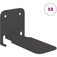 vidaXL Zwevende plank met plank 8 pcs Zwart 6 x 10,8 x 6,6 cm