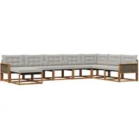 vidaXL Buiten bank set 8 st Naturel en lichtgrijs Massief Acacia Hout