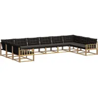 vidaXL Buiten bank set 10 st Wit en zwart