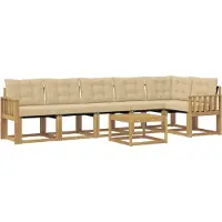 vidaXL Buiten bank set 7 st Wit en Beige