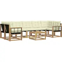 vidaXL Buiten bank set 8 st Wit en crèmekleurig
