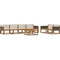 vidaXL Buiten bank set 7 st Naturel Massief Acacia Hout