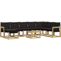 vidaXL Buiten bank set 9 st Wit en zwart