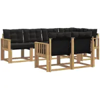 vidaXL Buiten bank set 7 st Wit en zwart