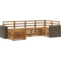 vidaXL Buiten bank set 6 st Naturel Polyester