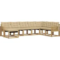 vidaXL Buiten bank set 8 st Wit en Beige