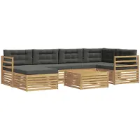 vidaXL Buiten bank set 7 st Wit en antracietkleurig