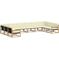 vidaXL Buiten bank set 10 st Wit en crèmekleurig
