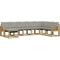 vidaXL Buiten bank set 8 st Wit en Lichtgrijs