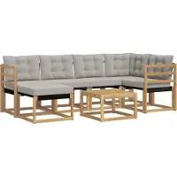 vidaXL Buiten bank set 7 st Wit en Lichtgrijs