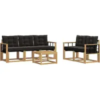 vidaXL Buiten bank set 6 st Wit en zwart