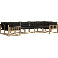 vidaXL Buiten bank set 7 st Wit en zwart