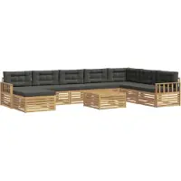 vidaXL Buiten bank set 9 st Wit en antracietkleurig